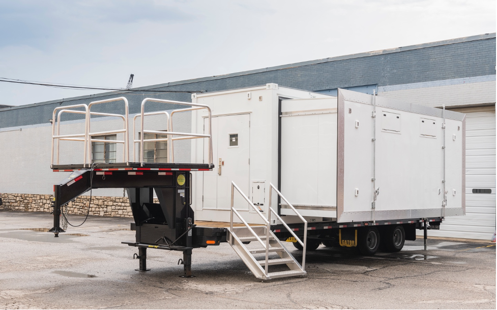 Exterior of Athena Mobile Lab with expansion extended