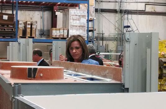 Congresswoman Jenkins explores the fume hood