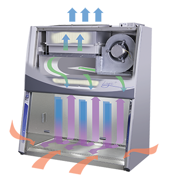 Class II Type A1 or A2 Cabinet Airflow