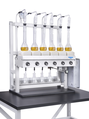 6-Place Kjeldahl Distillation Unit with Flasks