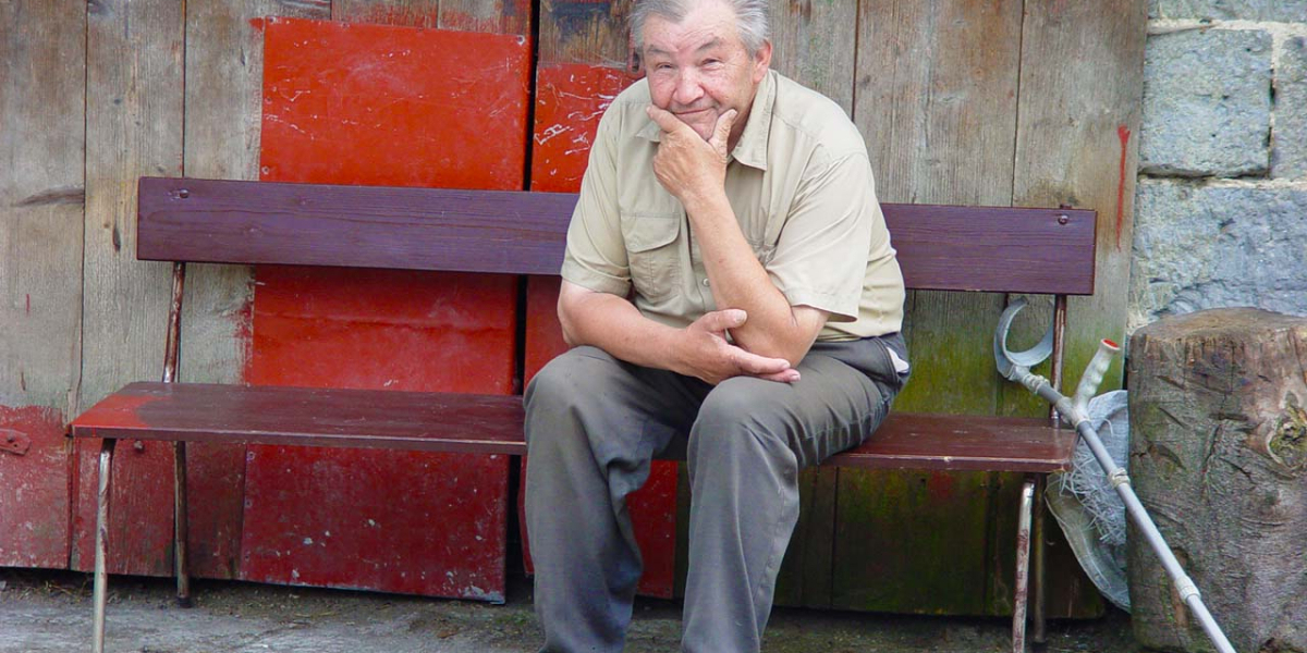 Portrait of a thoughtful elderly gentleman